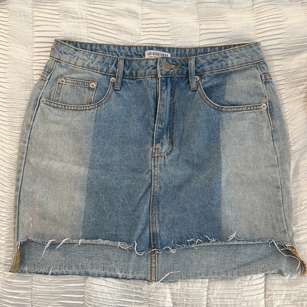 MOVING SALE - Fashion Nova Two-Toned Denim Mini Skirt - Picture 10 of 13